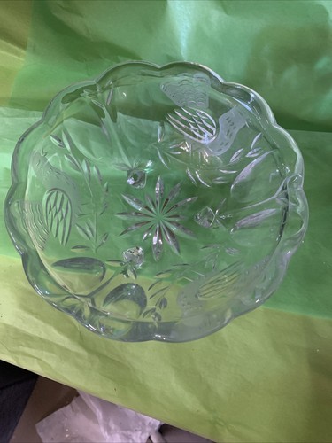 Pinwheel crystal footed bowl - crystal,