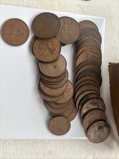 Old British pennies 1900-1960