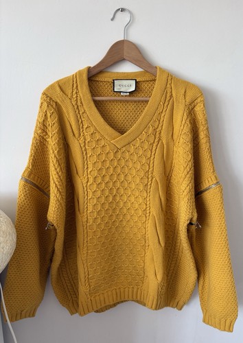 Gucci neck cable knit - v-neck, 98%