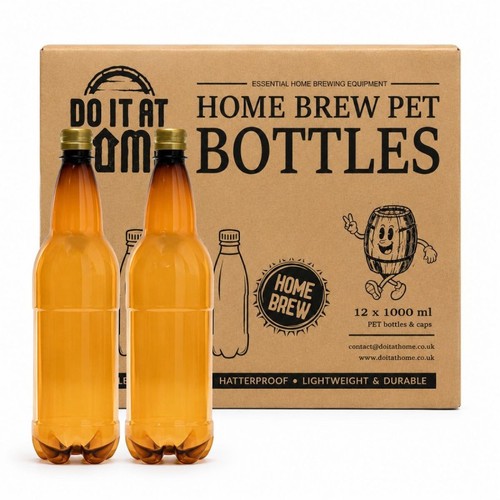 Amber pet bottles - 12, with
