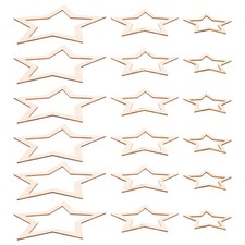 36 Pcs Wooden Star Craft Hoops