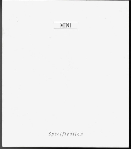 Rover mini specifications 1991 - mini,