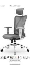 M18 Ergonomic Office Chair with Adjustable Headrest and Lumbar Support- Grey
