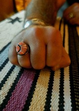 Mens Vintage Native American Spiny Sterling Silver Ring Size Z & 1/2