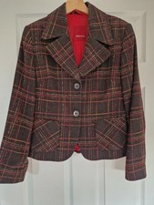 BIANCA. Ladies blazer / jacket, size 12.  Wool mix. Black with red detail  