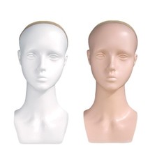 Female Mannequin Head with Shoulder Manikin Head Bust for Wig Hat Jewelry