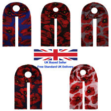 Large Red Poppy Print Floral Ladies Fashion Scarf Wrap Sarong Warm Soft Long New