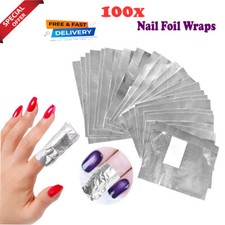 100 NAIL FOIL GEL WRAPS ART SOAK OFF ACRYLIC REMOVAL NO ACETONE POLISH REMOVER