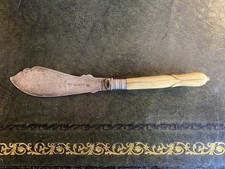 Unusual Vintage Silver Plated Butter Knife with Faux Bone Handle