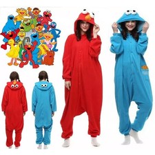 Adult Sesame Street Cookie Monster Elmo Costume Pajamas Onesie10 Outfit 2026