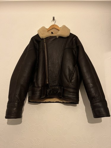 Sheepskin bomber flight jacket - flight,