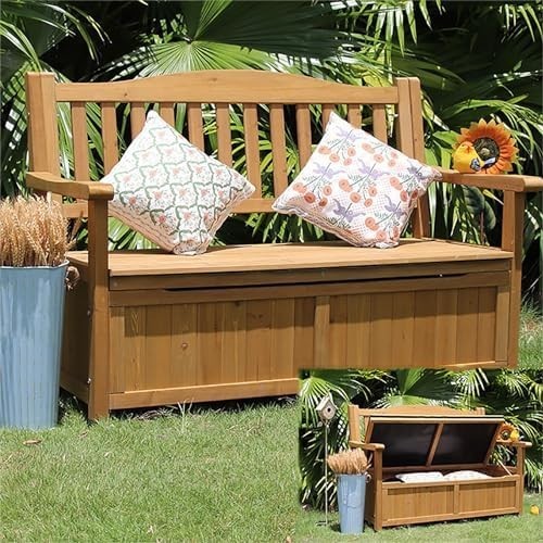 Outdoor wooden storage bench - wooden,