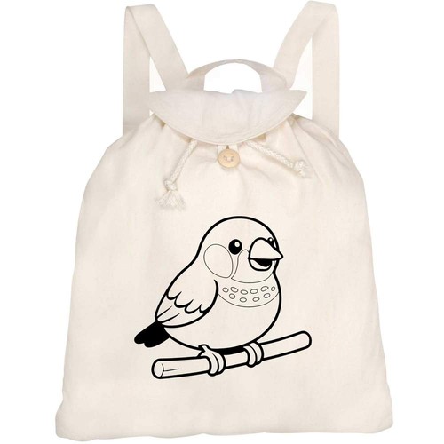 Zebra finch canvas rucksack - canvas,