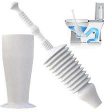 Toilet Plunger with Caddy - Toilet Unblocker Heavy Duty - Powerful Pump