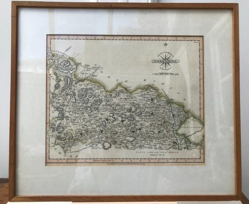 Original engraved map part - original,