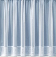 PLAIN JANE HEM BOTTOM WHITE NET CURTAINS ALL SMALL DROPS (20"-90") SOLD BY METRE