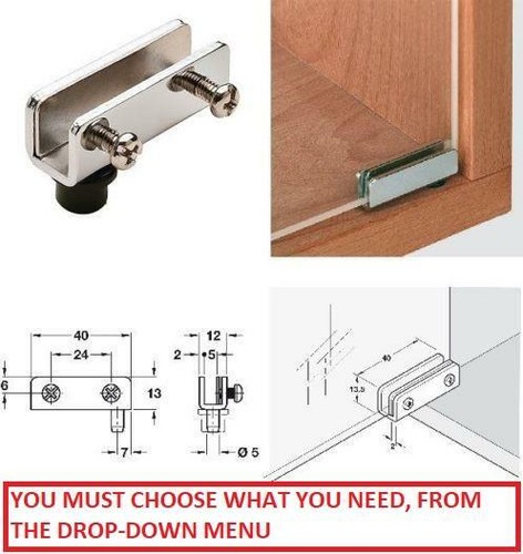 Glass door pivot hinges - door, 110º