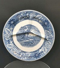 Wood And Sons Vintage  Woodland Blue And White Ceramic divided Serving Dish