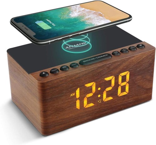 Bedside wooden radio alarm - wooden, fm