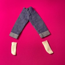 Pedigree Sindy Holiday Girl trousers 1980 blue denim + socks 44339 fit 12" doll