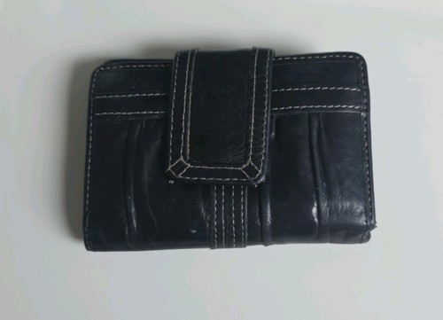 Fossil black leather purse - leather,