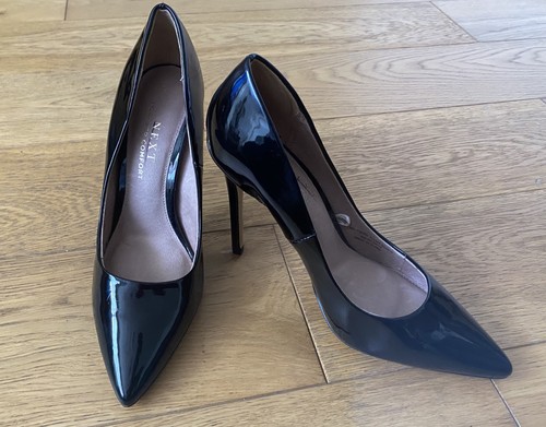 Black patent stiletto heels - black,