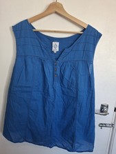 Blue sleeveless top blouse