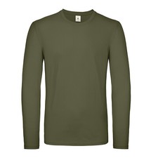Unisex Long Sleeve Stretch Plain T-Shirt Mens Ladies Cotton Round Neck Women Top