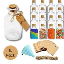 Mini Glass Bottle Jars With Cork 50ml 16/32/80 Wedding Party Favours Decoration