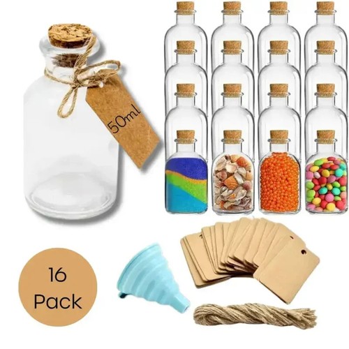 Mini glass bottle jars - bottle, with