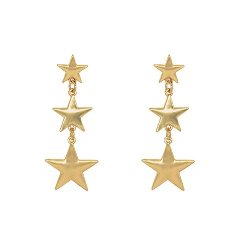 1pair plated star - plated, vintage