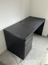 IKEA malm desk in black with drawer and cupboard - 140x65 cm