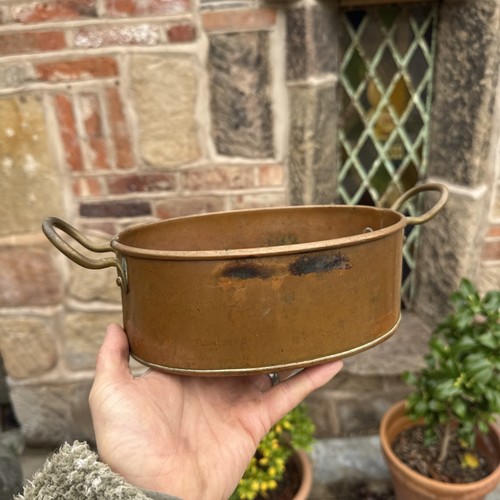 Vintage copper brass oval - copper,
