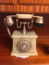 Vintage Onyx 18k Gold plate Rotary Antique Style Telephone Italy VGC