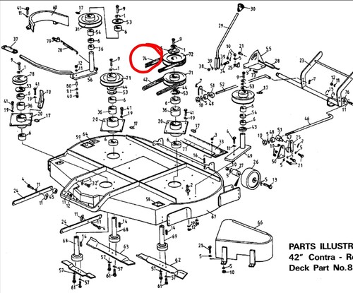 Westwood engine deck belt - engine, to
