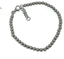 925 Solid Sterling Rhodium Plated Ball Bracelet RRP £65 B2001 Boxed