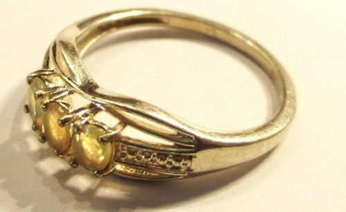 Sterling silver stone - 3, yellow