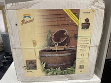 Heissner Water Feature Barrel Rustic Wood Effect Brand New