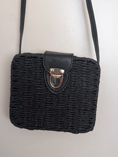 Black Wicker Straw Square