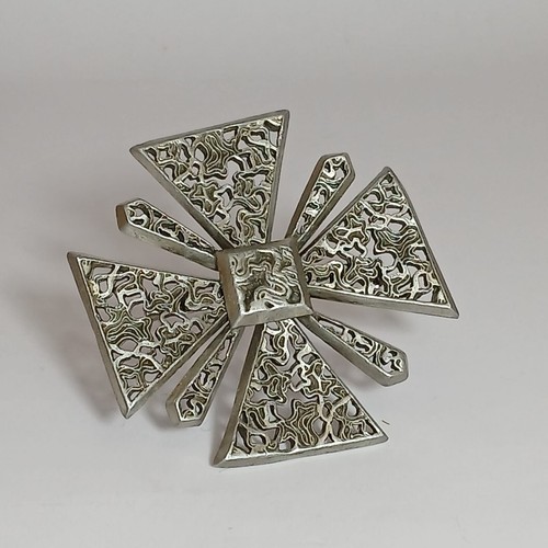 Vintage silver tone maltese - silver,