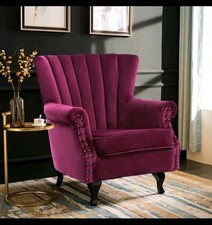 Wine Red Velvet Chesterfield