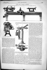 Old 1872 Lathe Turning Spheres Machinery Penn Patent Regulating Clock Victorian