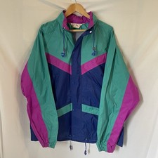 Peter Storm Vintage Cagoule Raincoat Colourblock Teal Purple 90’s Size L Unisex