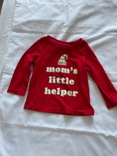 Osh Kosh Christmas 100% Cotton Long Sleeved T Shirt Red 6-9 Months