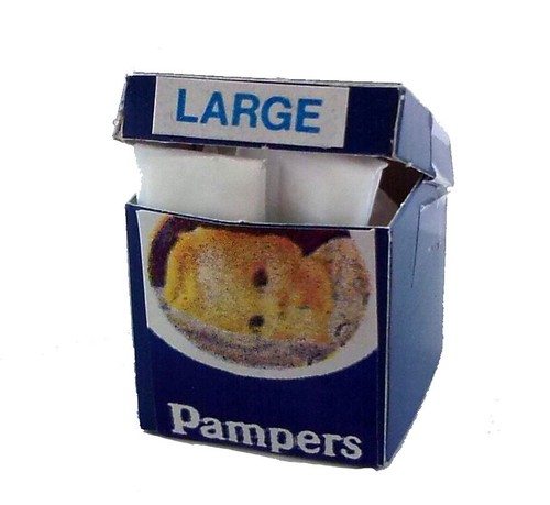 Dolls house box nappies - house,