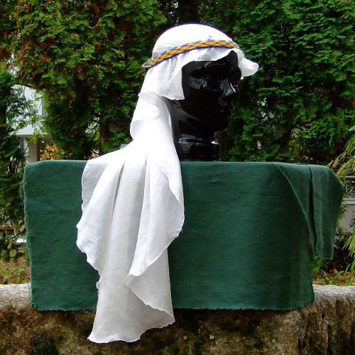 White medieval costume veil - medieval,