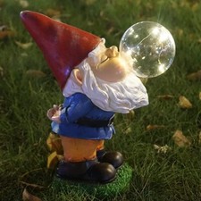 Garden Gnome Ornaments Bubble Solar Lights Statues Resin Gnomes Figurine LED