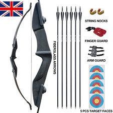 57" Takedown Recurve Bow and arrow set Right Left Hand 6pc Arrows Hunting Target