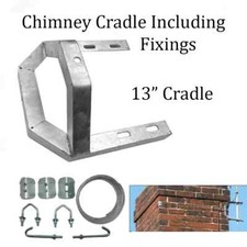 Chimney Mitre Cradle Mounting Bracket + Lashing Kit Bundle 8" 13” TV Aerial 
