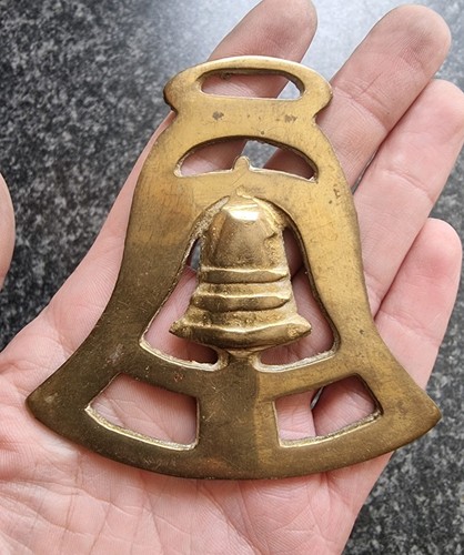 Vintage horse brass - horse, bell